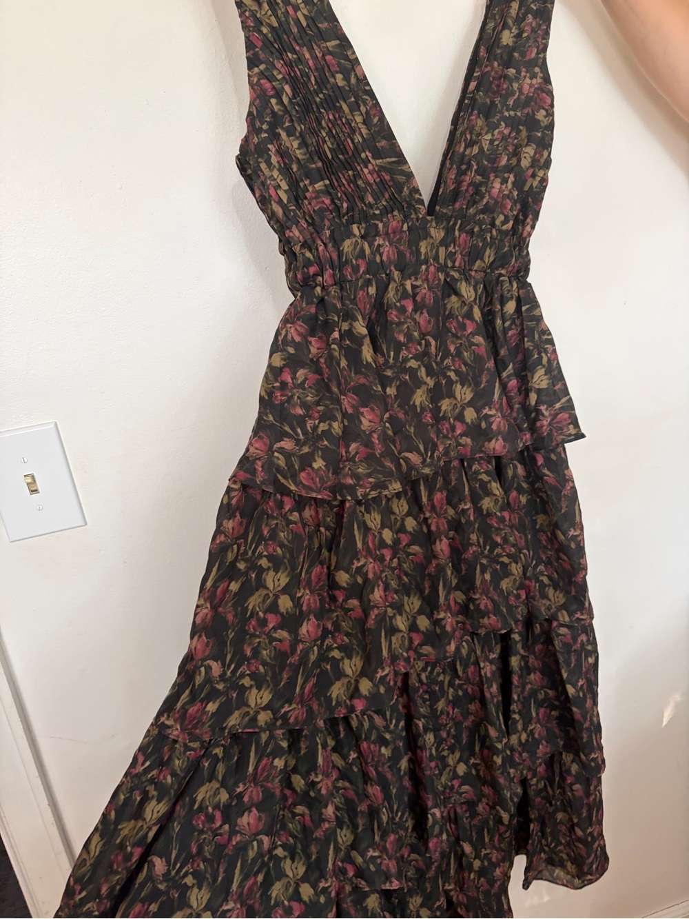 Endless Rose Black Maxi Dress with Pink & Olive Floral